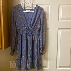 Max Studio Blue Smocked Tiered Sundress